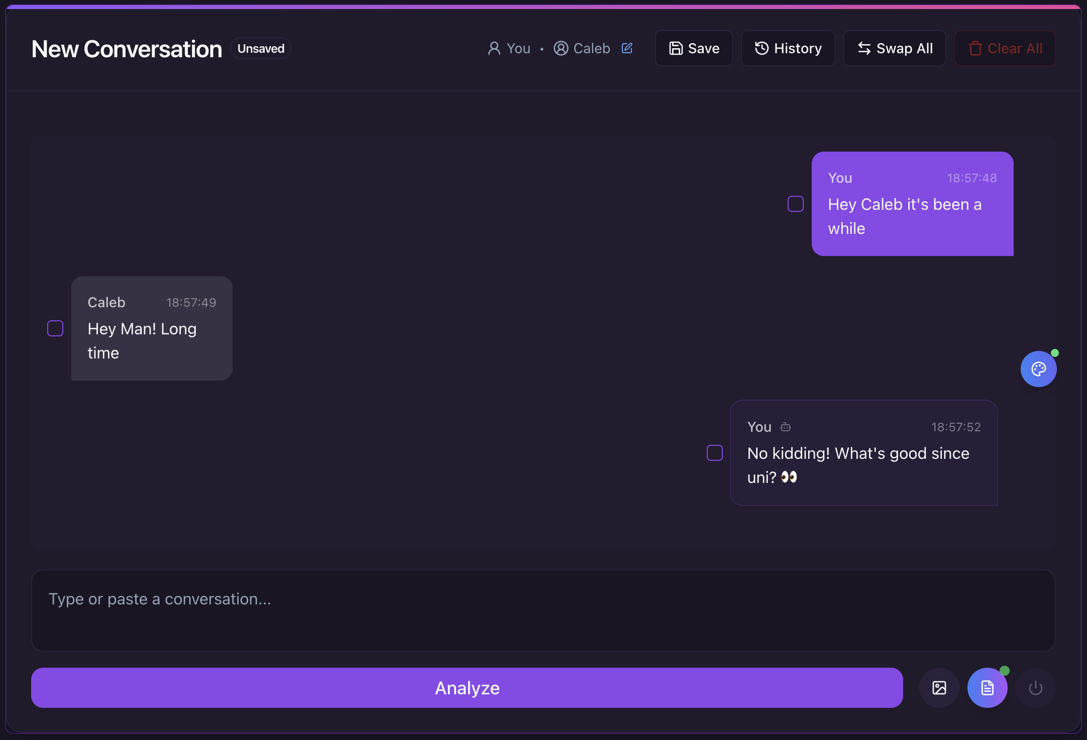 Friendship conversation example